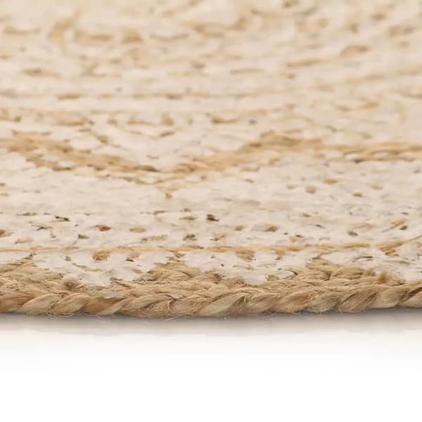 Matta, Jutematerial, Blommönster,Beige