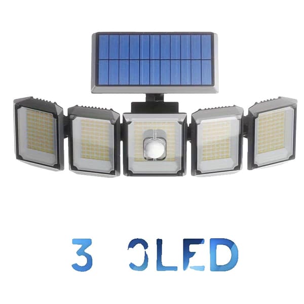 Solcelle Udendørs Bevægelsessensor Lys, 300 LED, Vandtæt Design,1pc