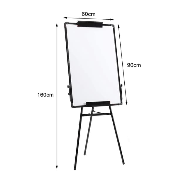 Whiteboard, Magnetisk Overflade, Justerbar Højde,Sort