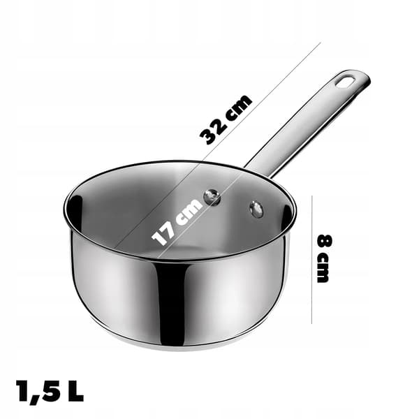 Kastrull, Rostfritt Stål, Induktionskompatibel,Silver