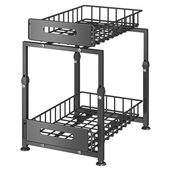 Løft Under Vask Organizer, 2-Lags Design, Justerbar Højde,1 stk