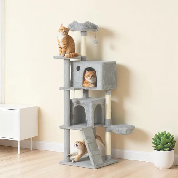 Kattens Kradsetræ, Multi-Niveau Design, Holdbare Materialer,hær grøn