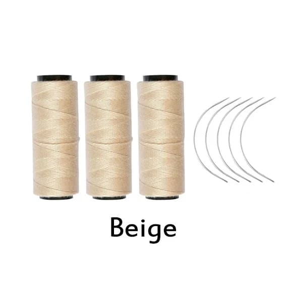 Hårvævningstråd, bomuldsmateriale, inkluderer 5 nåle,Beige