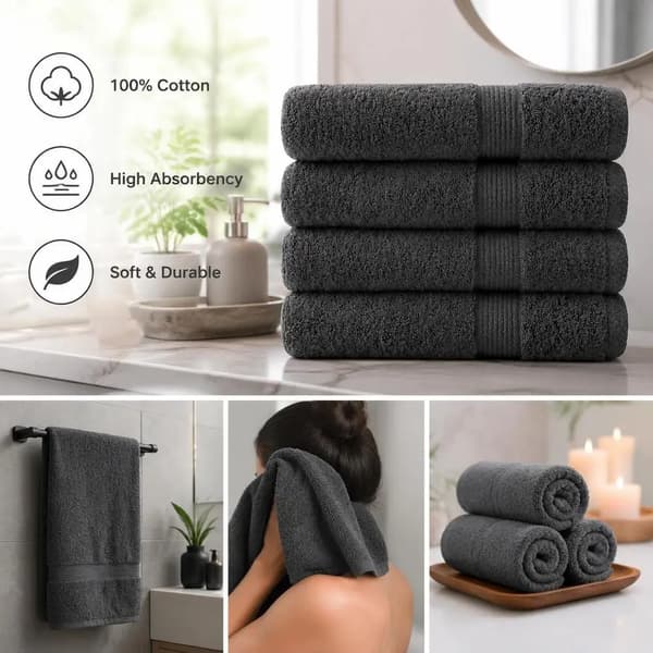Ansigtshåndklæde, Moderne Design, Høj Absorbering,Anthracit