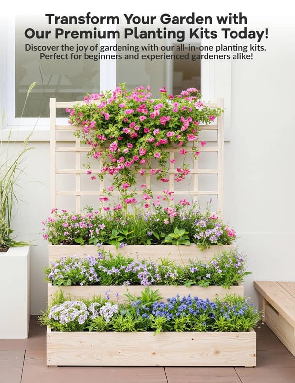 Blomsterkasse, Træ, Hævet Havebed,Træ
