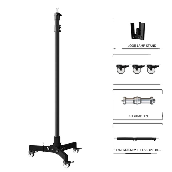 Belysningsstativ, Professionelt Design, Mobile Hjul,183cm Model