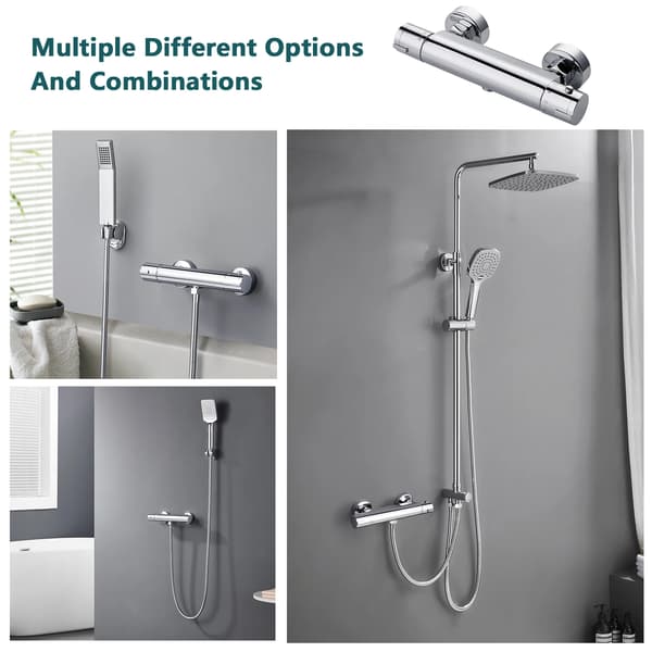 Duschblandare, Termostatisk Kontroll, Kromfinish,Silver