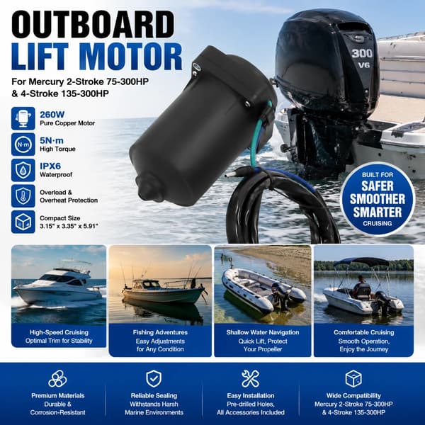 Liftmotor, Holdbar Konstruktion, Alsidig Kompatibilitet,sort