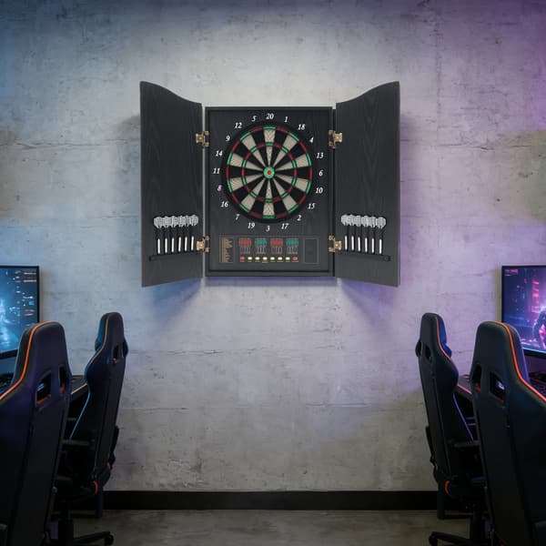 Elektronisk Dartskive, Væghængt, 243 Spilvariationer,sort