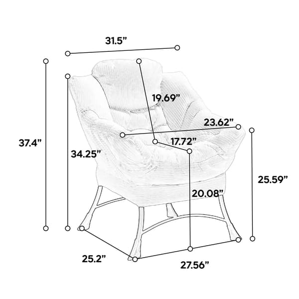 Chaiselong, Klädd Tyg, Modern Design,CQY-grå