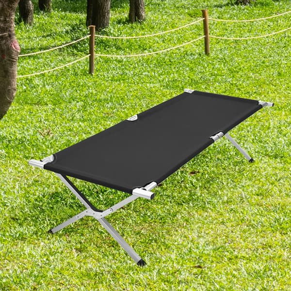 Campingssäng, Bärbar Design, Hållbara Material,svart