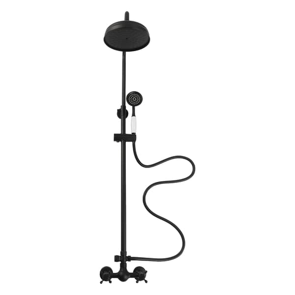 Duschsystem, takdusch och handdusch, elegant design,svart, G1/2