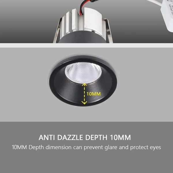 Downlight, Mini LED, Energi Effektiv,Varm Hvid 3000K, 10PCS Hvid