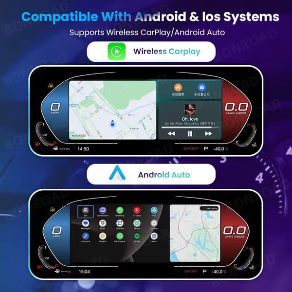 Trådlös CarPlay, Digital instrumentkluster, Kompatibel med X6 E71, Android spegling, X6 E71