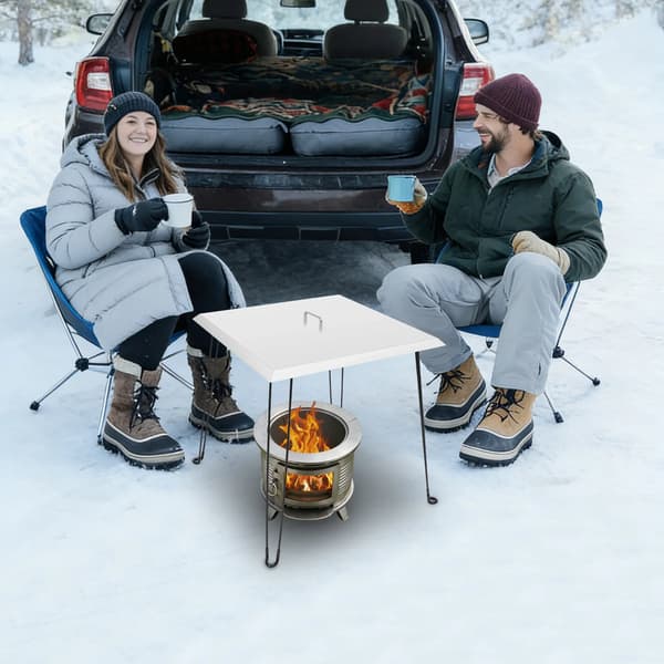 Ildsted Varmeafleder, Foldbare Ben, Bærbart Design,Sølv