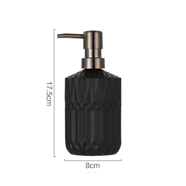 Manuel sæbe dispenser, 400ML kapacitet, klar glasdesign,sort