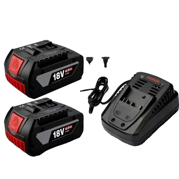 Uppladdningsbart batteri, 18V, 6000mAh kapacitet, 2st batteri 6.0AH