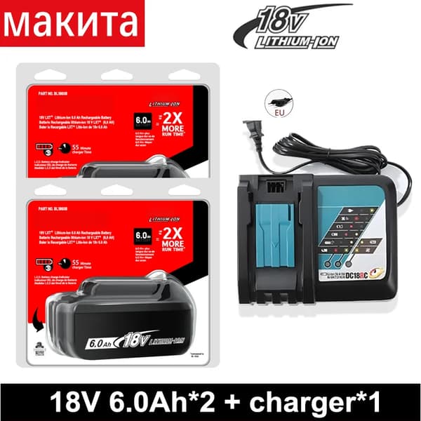Batteri, 18V, 6.0Ah kapacitet,18V-b, Appelsin