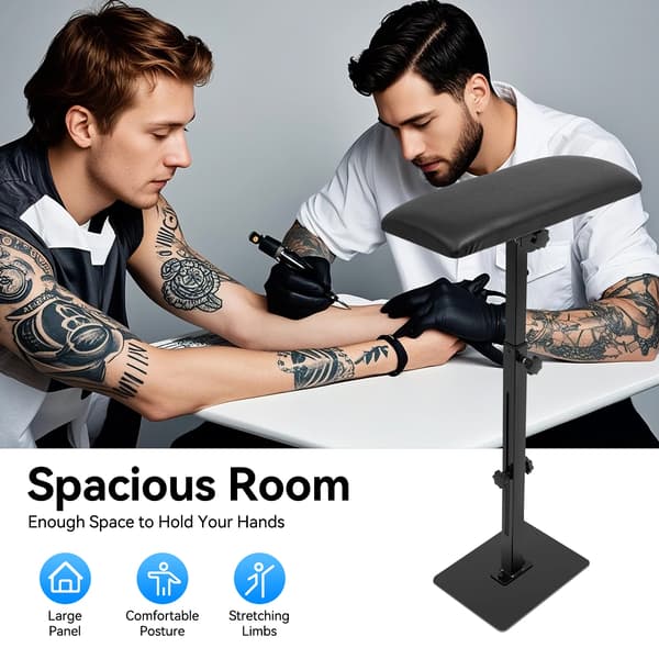 Armlæn Stativ, Justerbar Højde, Holdbart Design,sort