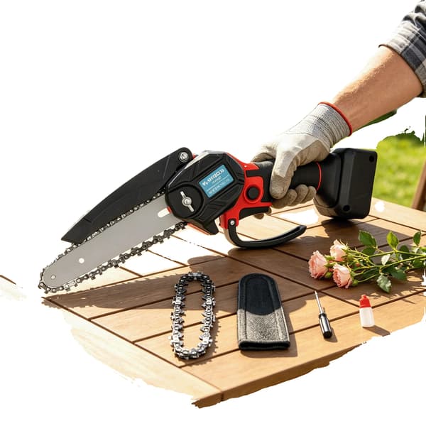 Kedjesåg, Batteridriven, Lättviktsdesign,Röd