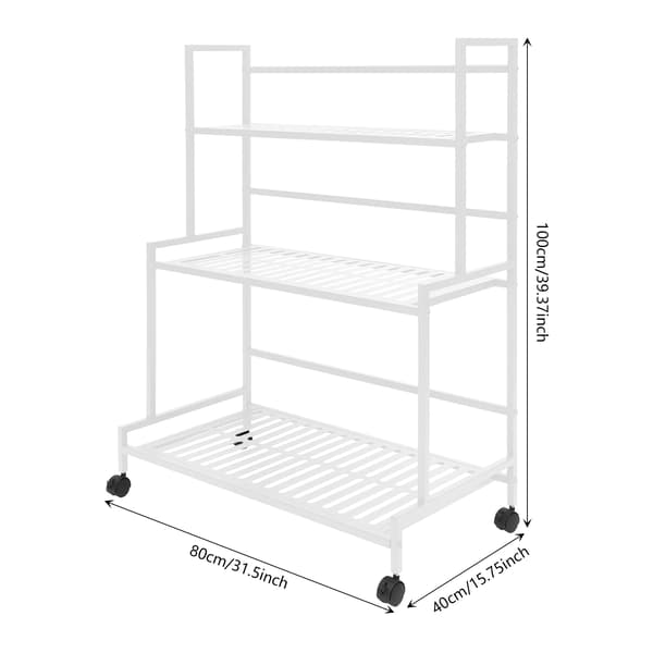 Växtställ, 3-nivåers förvaring, modern design,Vit