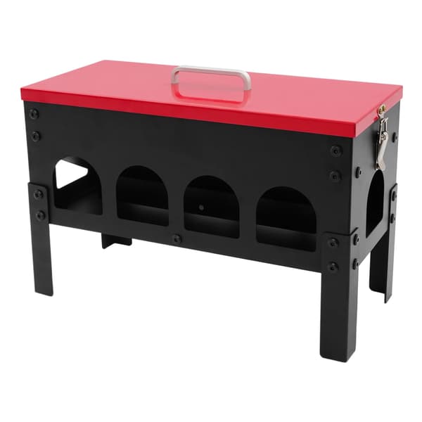 Kyllingefoder, Jern, 41 x 18 x 27 cm, 10 Foderporte, 10L Kapacitet, Fritstående