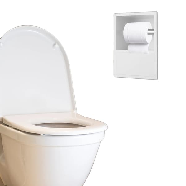 Toiletpapirholder, vægmonteret, holdbart rustfrit stål,HVID