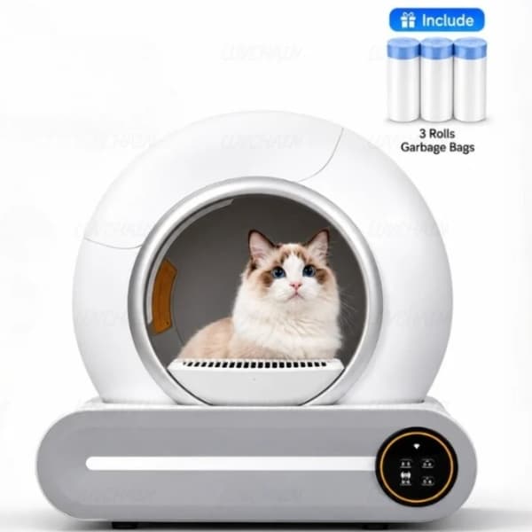 Smart Kattebakke, Elektrisk Selvrensende, 2.4GHz Wi-Fi Forbindelse,HVID