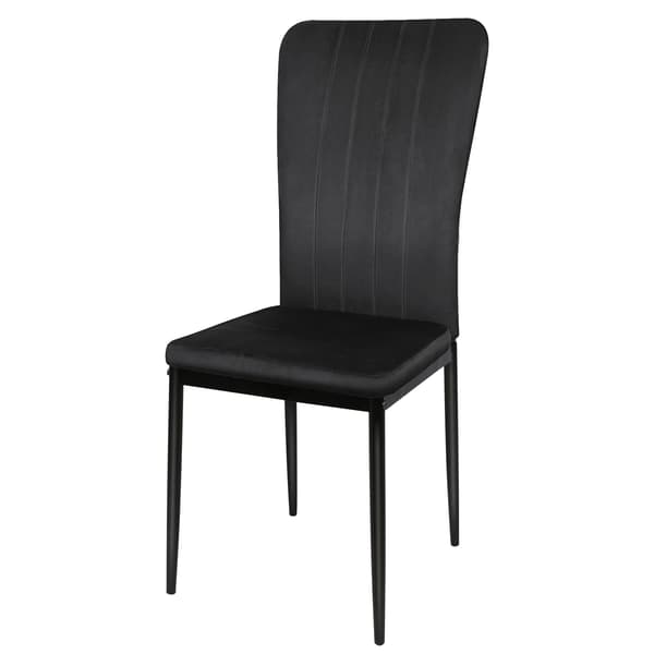 Spisestole, Velourbetræk, Robust Metalramme,sort