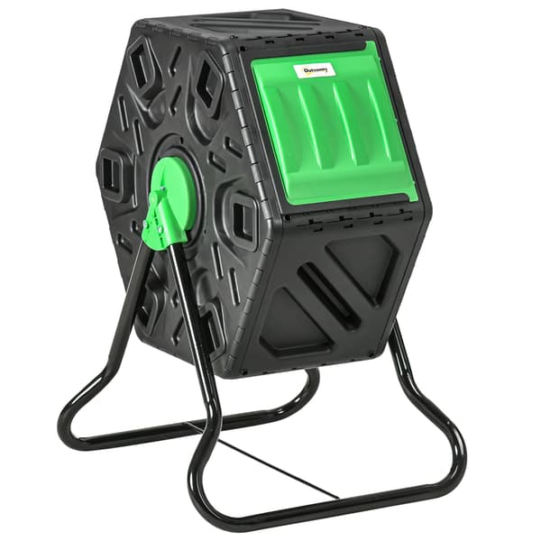 Kompostbeholder, 65 Liter Kapacitet, 360° Drejefunktion,sort