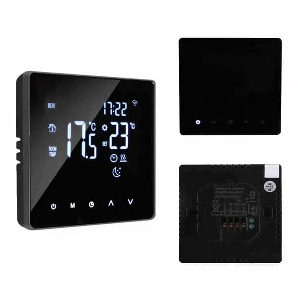 Smart Termostat, LCD Touchskærm, Ugeprogrammerbar Kontrol,Sort WIFI