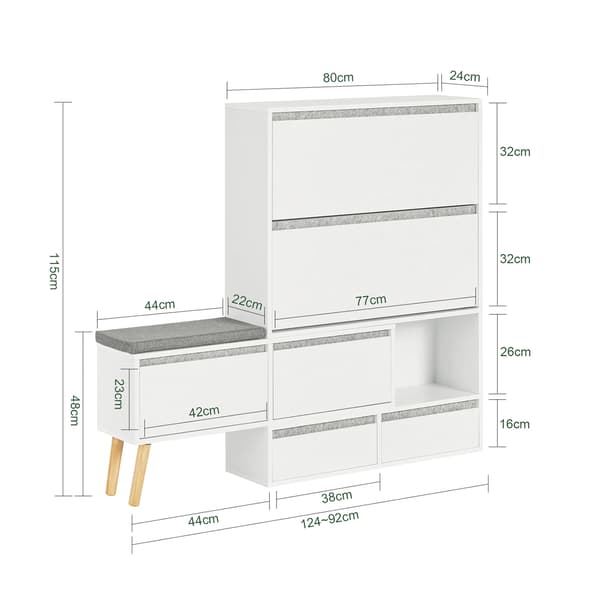 Sko Rack, Moderne Stil, 6 Skuffer,HVID