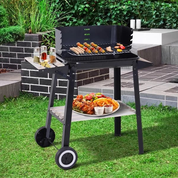 Kolgrill, Justerbart Grillgaller, Terränghjul,Som bild