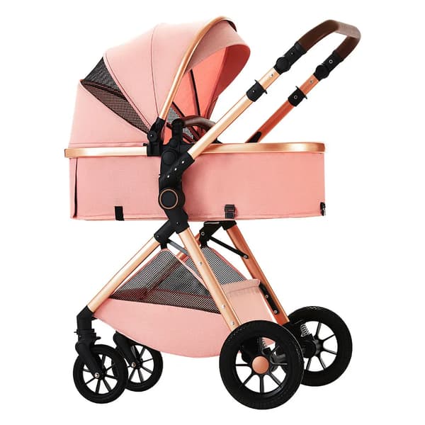 Barnevogn, Vendbar sæde, Sammenklappeligt design,pink