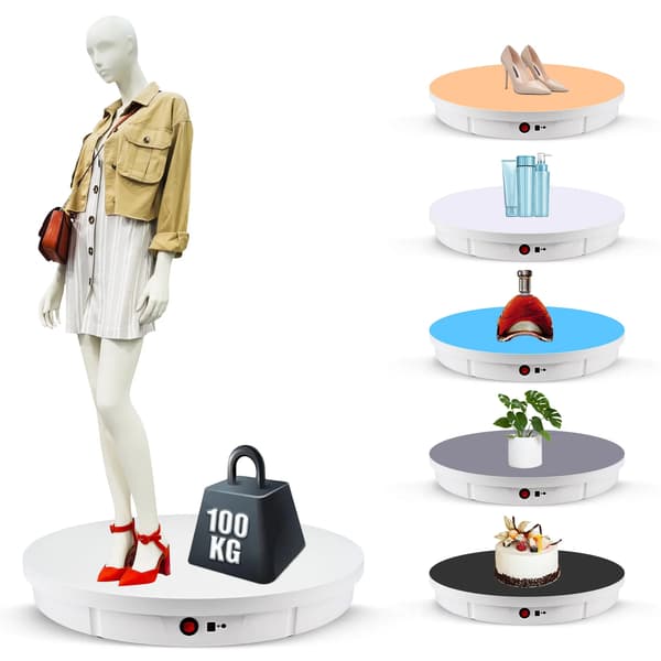 Roterende Display Stativ, 360° Rotation, Batteridrevet,sort