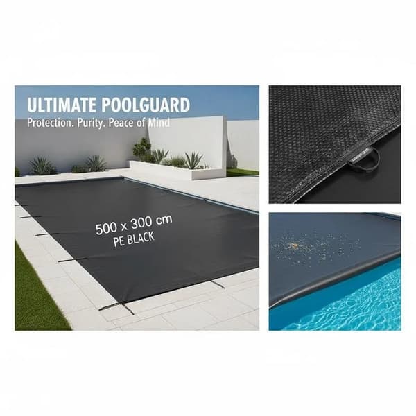 Poolöverdrag, Hållbart Material, Väderbeständigt,svart