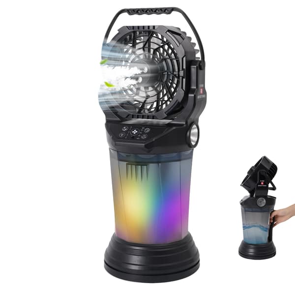 Misting Fan, Multifunktionel, Bærbar Design,sort
