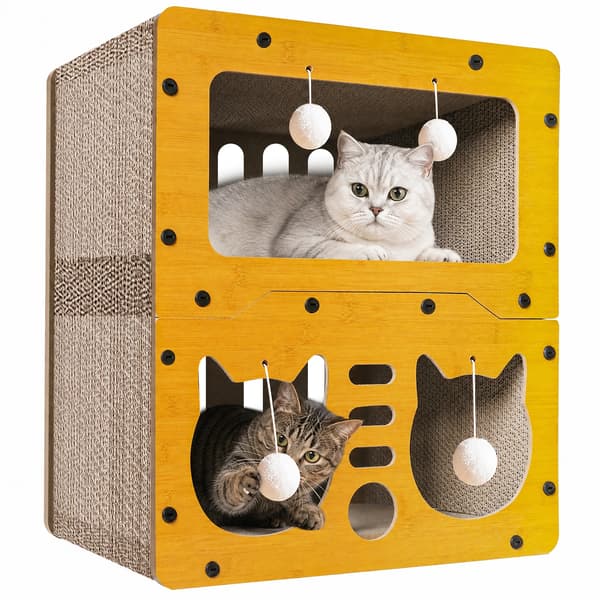 Kattebed, Multifunktionelt Design, Holdbart Materiale,Træ
