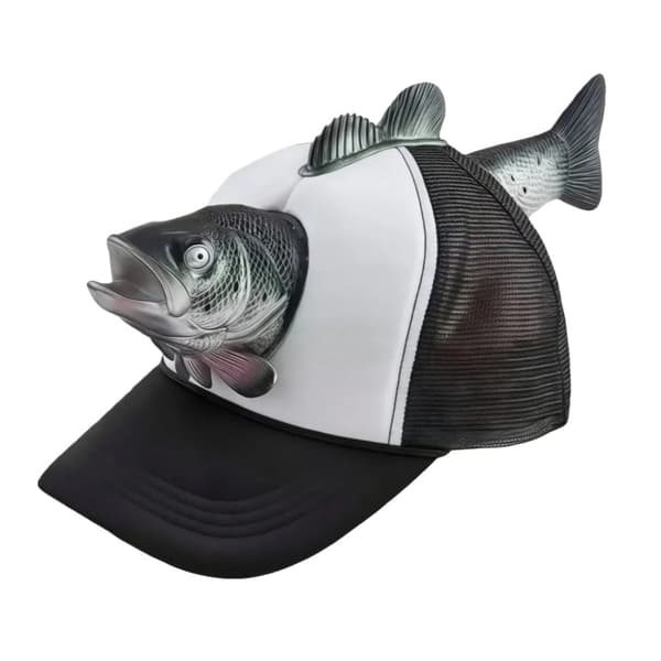 Trucker Hat, 3D Fisk Design, Justerbar Pasform,03