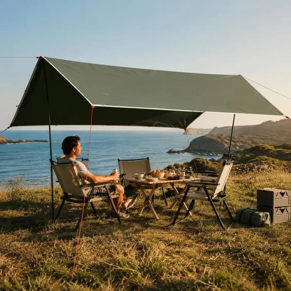 Camping Tarp, Vandtæt, Letvægtsdesign,Grøn