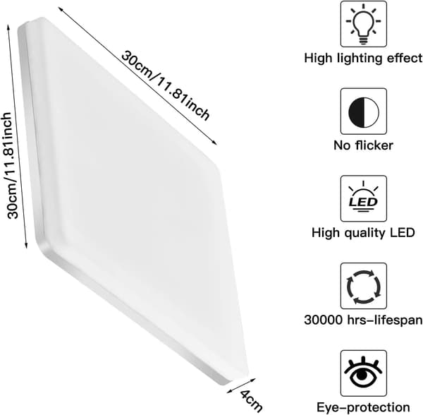 Taklampa, LED, Modern Design, VIT