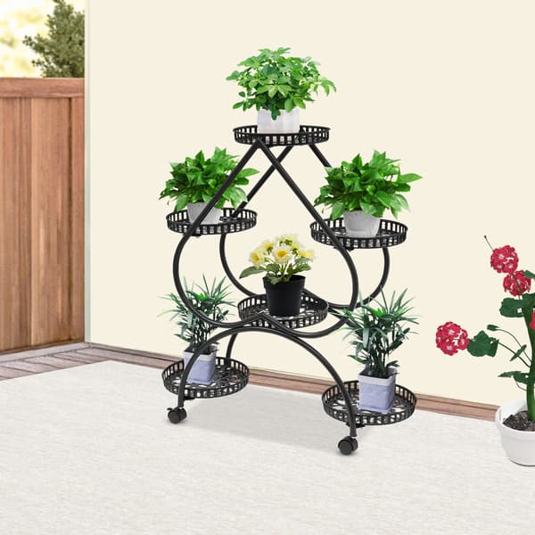 Planteholder, Hjerteformet Design, 6-Lags Mobilitet,sort