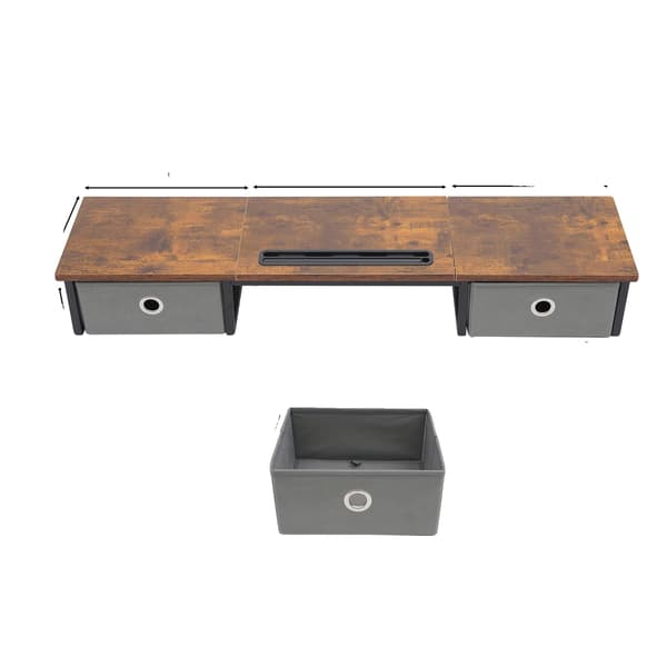 Monitorstand, Holdbar Design, Pladsbesparende Opbevaring,Brun