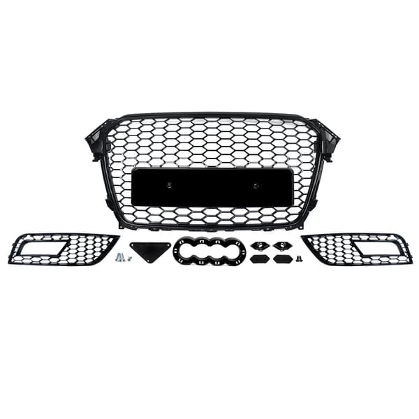 Frontbumpergrill, holdbart plastmateriale, kompatibel med Audi A4 B8.5,glans sort