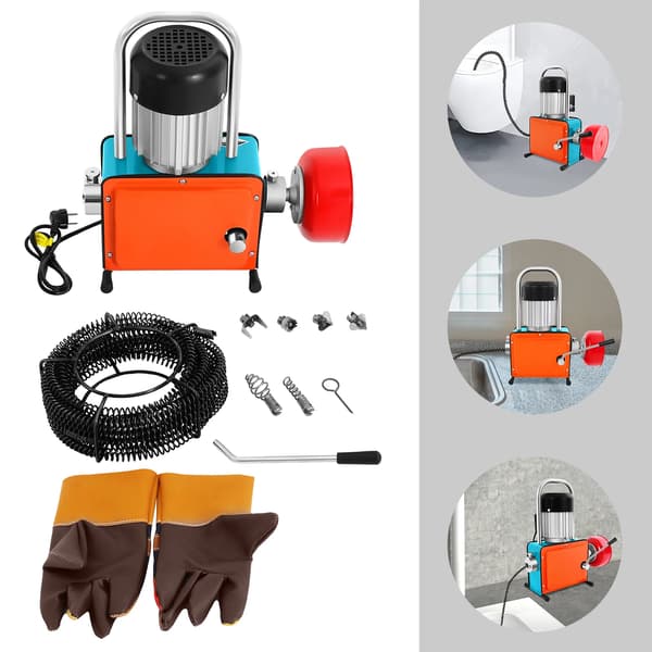 Avloppsrensare, 30m Flexibel Design, Kopparmotor,Orange