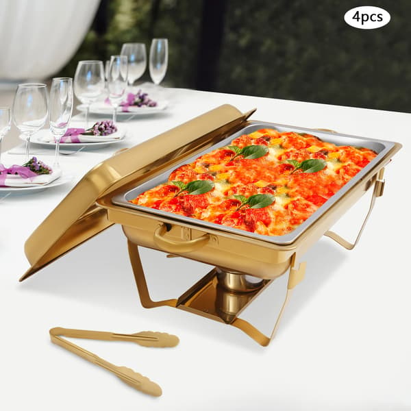 Chafing Dish Sæt, Rustfrit Stål Konstruktion, Elegant Design,Guld