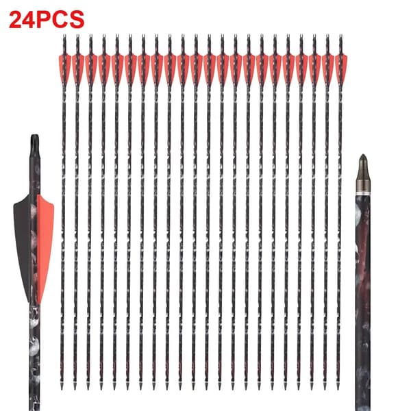 Pile, Carbon Skaft, Præcisionsflyvning,24pcs-rød