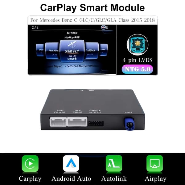 CarPlay och Android Auto Dekoder, Trådlös Anslutning, OEM Kontrollstöd,För Benz NTG 5.0