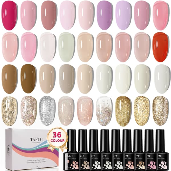 Gel Nagellack Set, 36 Färger, Semi-Permanent Formel,TT36006