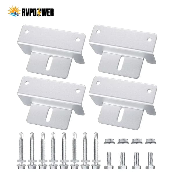 Solpanel Monteringskit, Aluminiumfästen, Enkel Installation,4PCs set